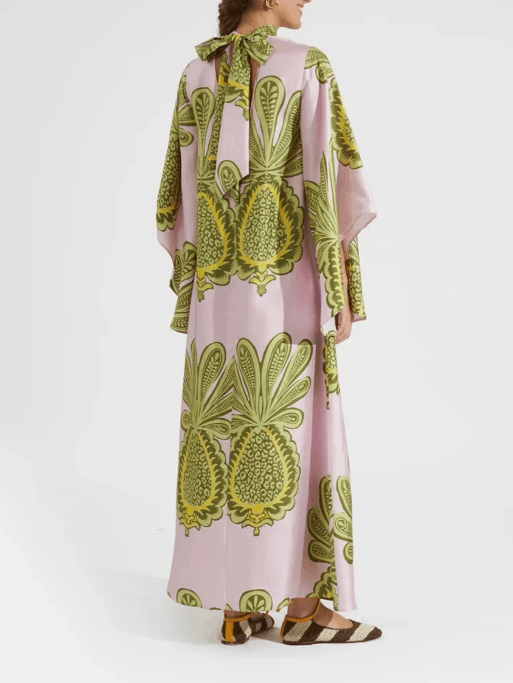 Tropical Big Pineapple Print Maxi Dress - Milafashion-se.com