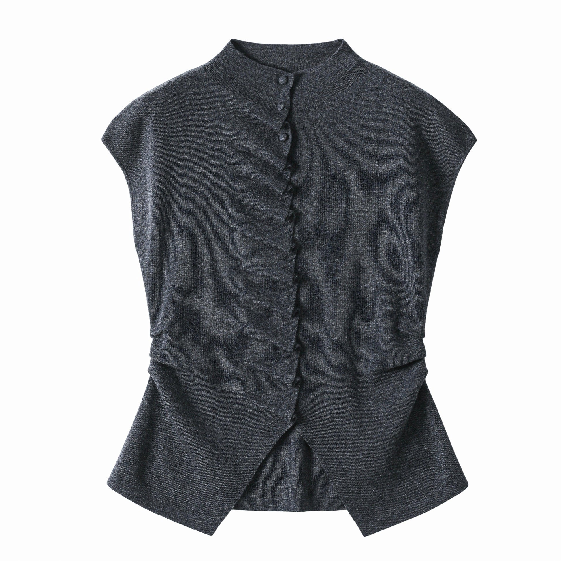 LUSSO Acrilico Button Gilet - Milafashion-se.com