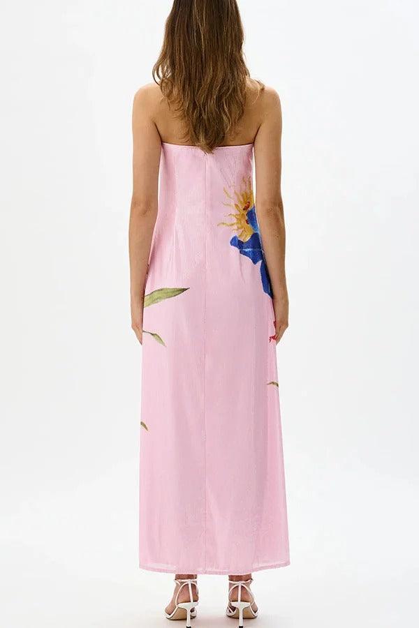 MILA™ Special Night Paljettblommor Off Shoulder A-linjeformad maxiklänning - Milafashion-se.com