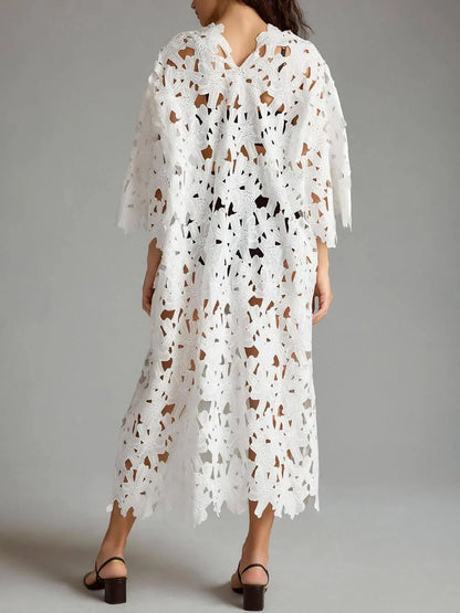 Cover Up Lace Beach Midi Dress - Milafashion-se.com