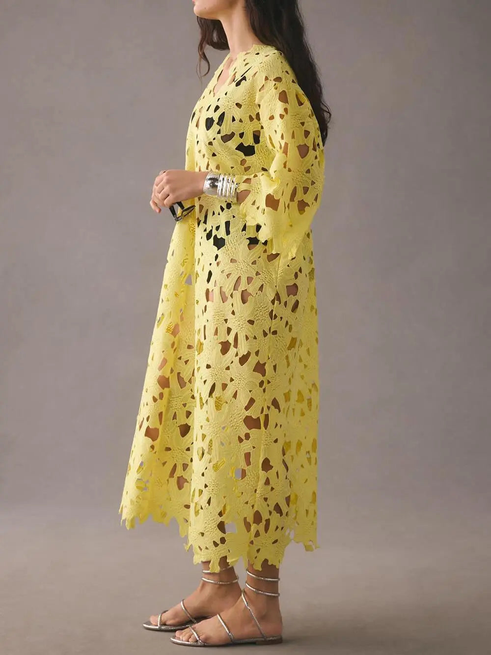 Cover Up Lace Beach Midi Dress - Milafashion-se.com