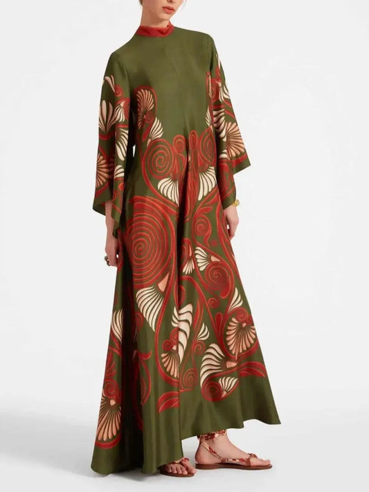 Elegance Dazzling Print Maxi Dress - Milafashion-se.com