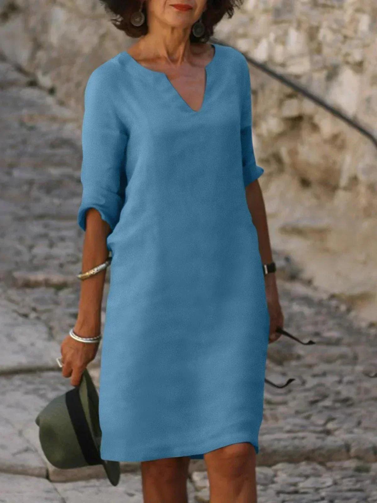 Josette™ | Elegant Klänning med V-ringning - Milafashion-se.com