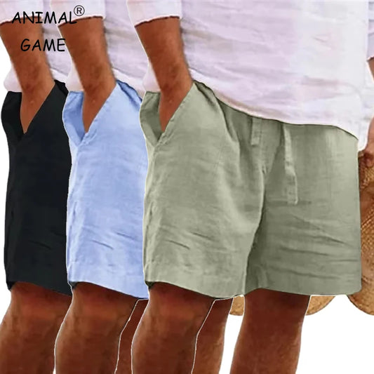 Stiliga lätta bomullsbadshorts för män - Perfekta för sommarmöten utomhus!