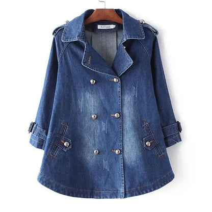Everyday Denim Cape Coat - Milafashion-se.com