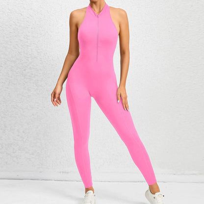 Sexy One-piece Suit Women Sports Jumpsuit Zippers Yoga Clothing Sportswear Set Women Workout Bodysuits Fitness Rompers Female - Milafashion-se.com