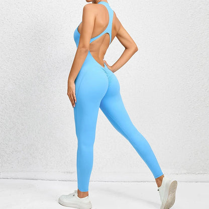 Sexy One-piece Suit Women Sports Jumpsuit Zippers Yoga Clothing Sportswear Set Women Workout Bodysuits Fitness Rompers Female - Milafashion-se.com
