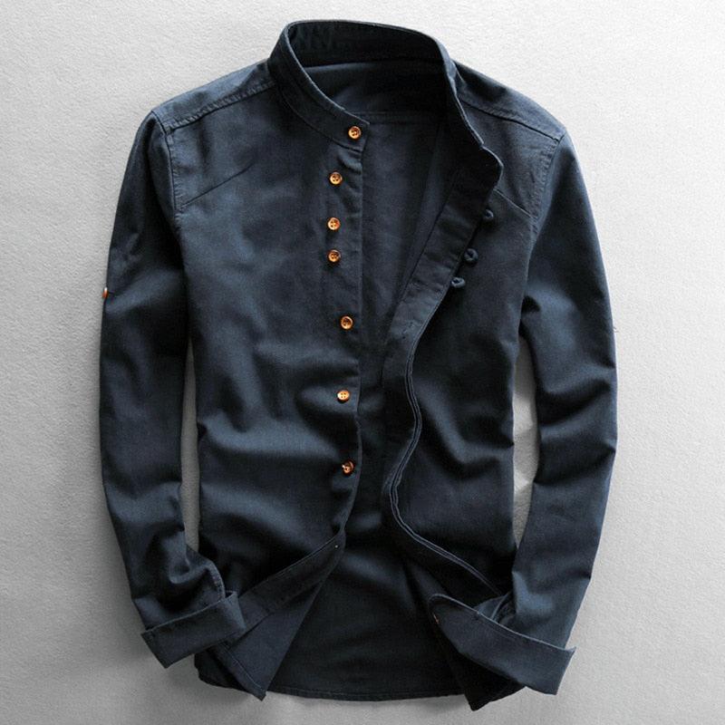 Herrskjorta "Aokaze" i japansk stil - Milafashion-se.com