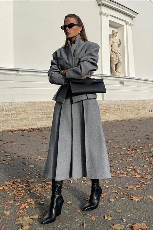 Georgia Lapel Blazer Midi Kjol Set