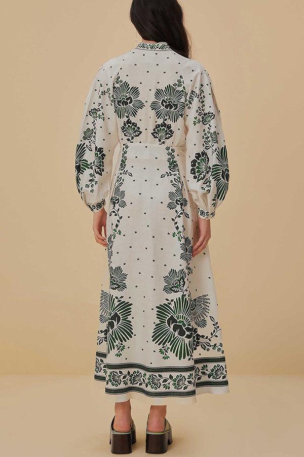 MILA™ Unikt tryck Button Down Långärmad Skjorta Maxiklänning - Milafashion-se.com