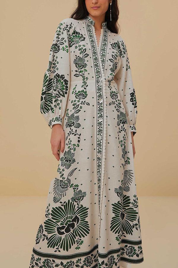 MILA™ Unikt tryck Button Down Långärmad Skjorta Maxiklänning - Milafashion-se.com