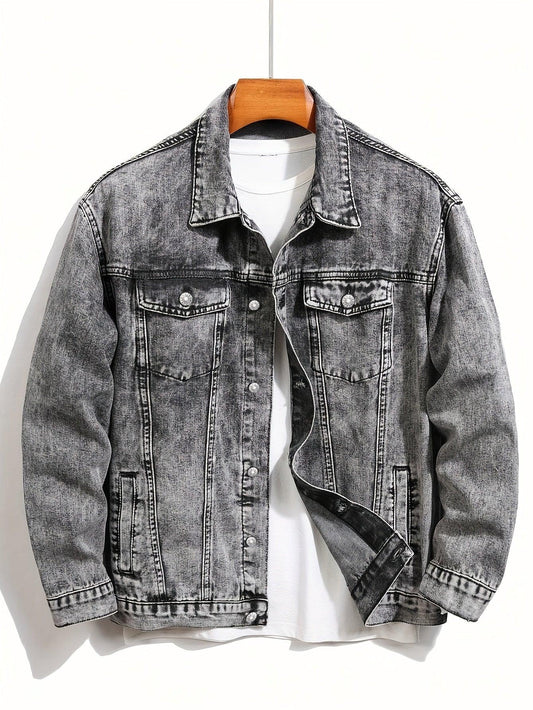 Liam™ | Grå Jeansjacka - Milafashion-se.com