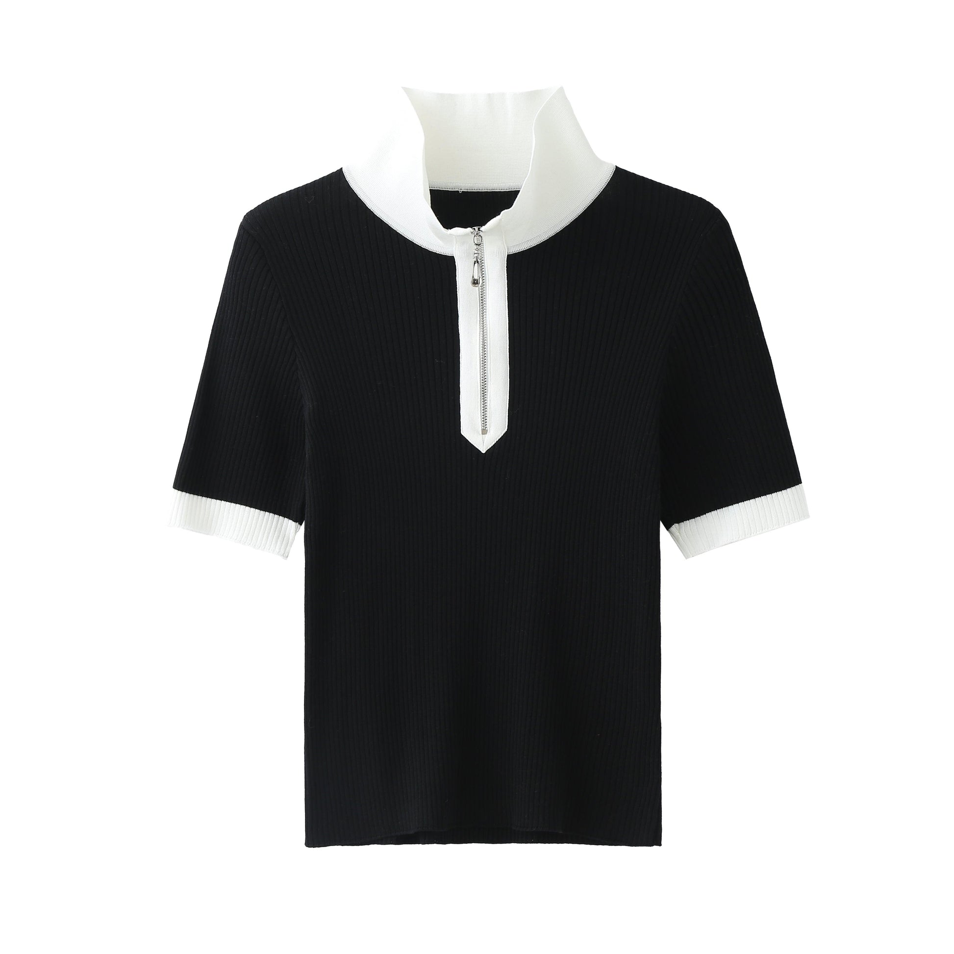 LUSSO Lyocell Zip Polo Shirt - Milafashion-se.com