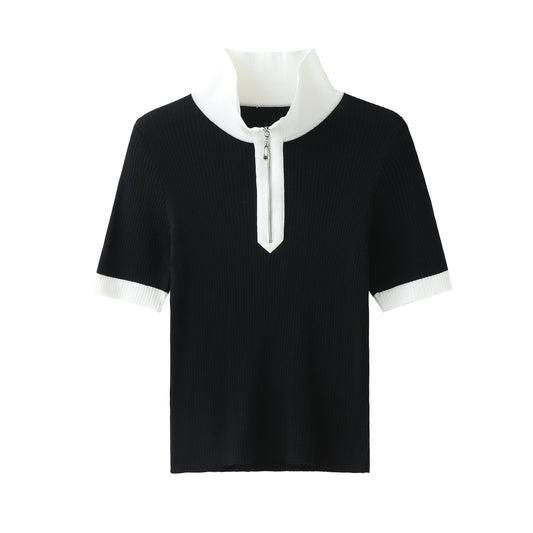 LUSSO Lyocell Zip Polo Shirt - Milafashion-se.com