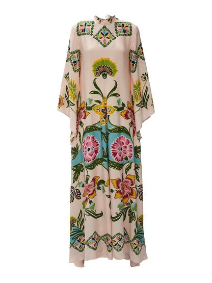Exquisite Sunshine Floral Print Flowing Maxi Dress - Milafashion-se.com