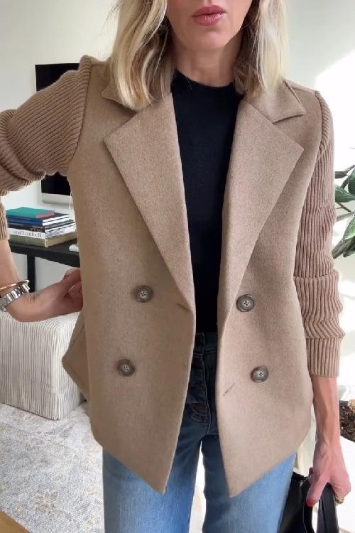 Amelia™ | Chic Knit-Sleeve Blazer - Milafashion-se.com