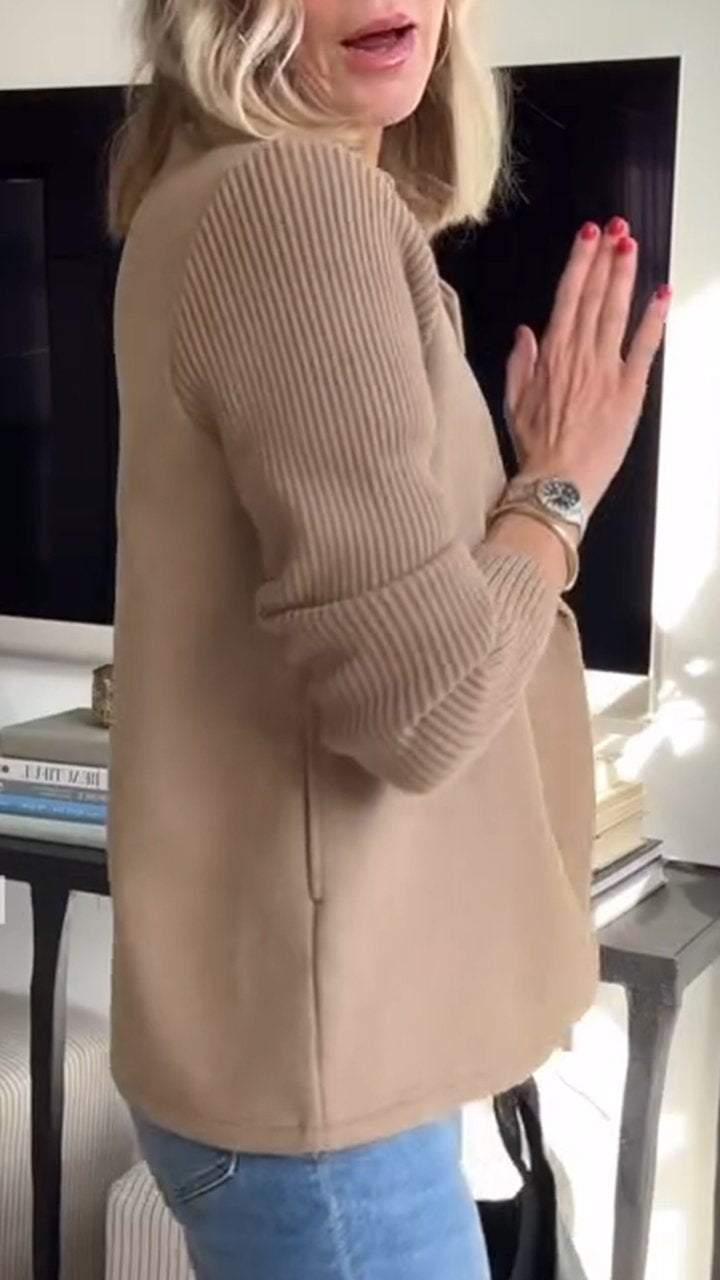 Amelia™ | Chic Knit-Sleeve Blazer - Milafashion-se.com