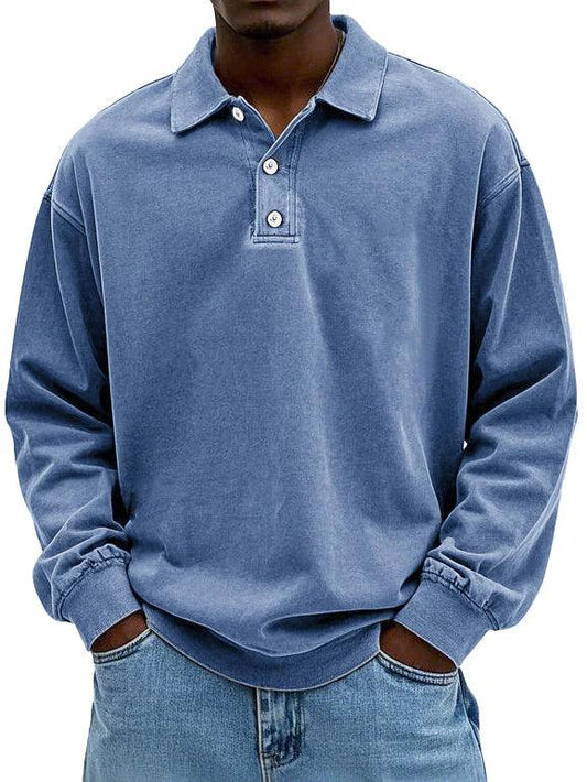 Leif™ | Herrpikétröja med långa ärmar - Milafashion-se.com