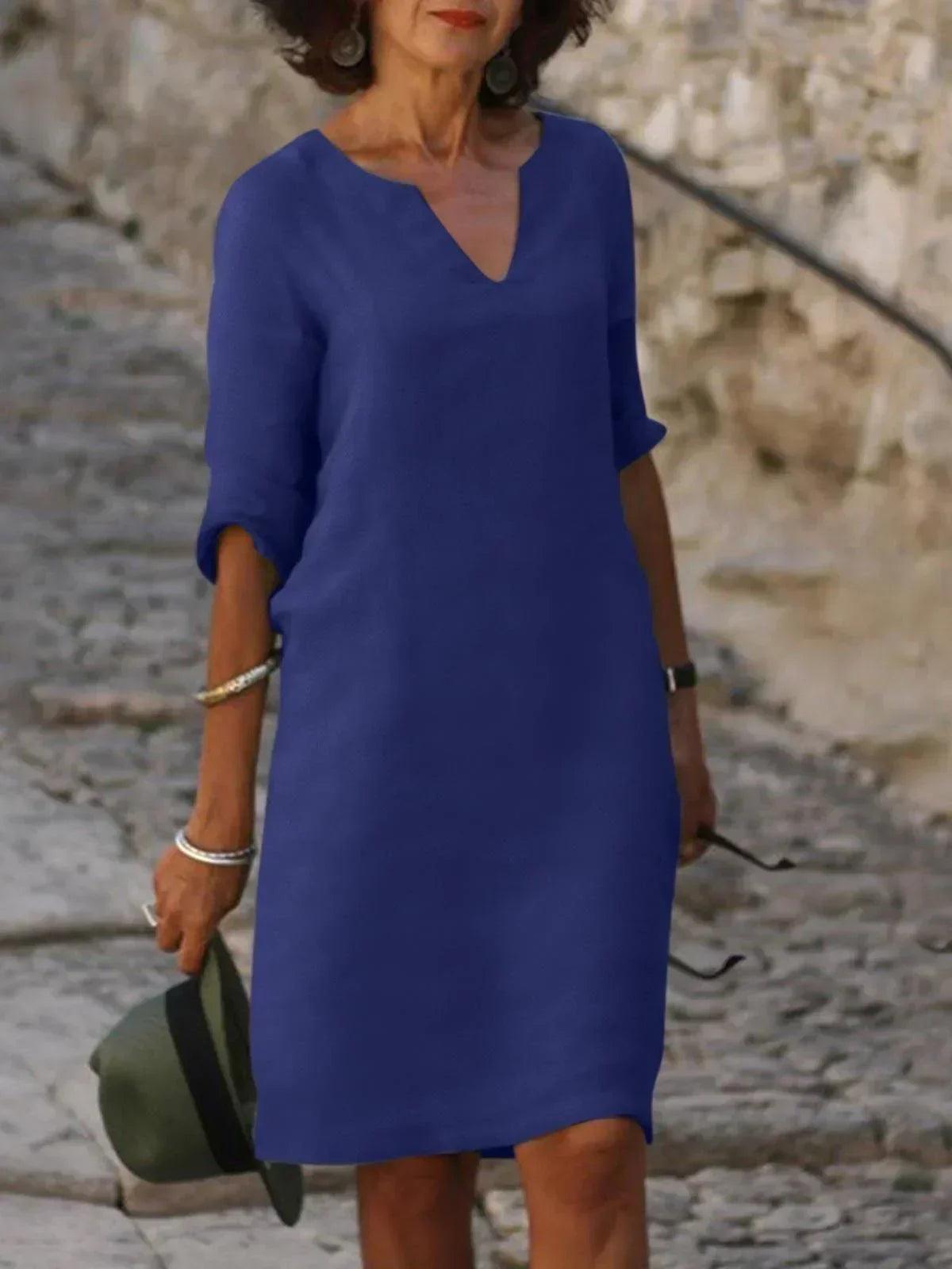 Josette™ | Elegant Klänning med V-ringning - Milafashion-se.com