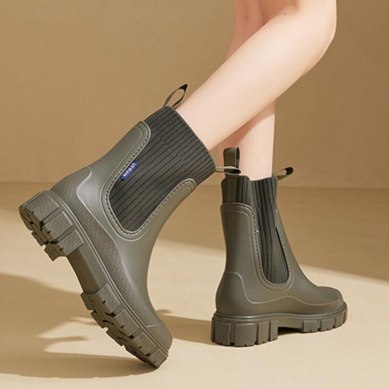 Vattentäta Halkfria Boots med Tjock Sula i Mellanlängd🎁Tidig julförsäljning - 49% rabatt🎅 - Milafashion-se.com
