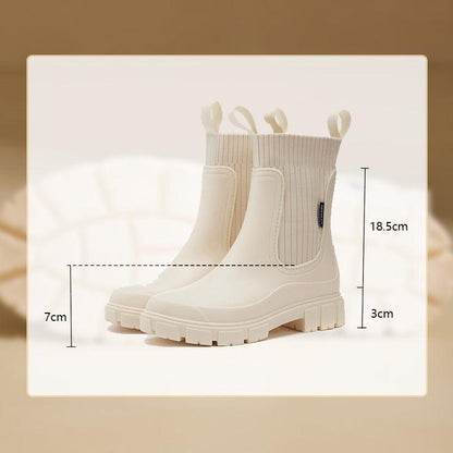 Vattentäta Halkfria Boots med Tjock Sula i Mellanlängd🎁Tidig julförsäljning - 49% rabatt🎅 - Milafashion-se.com